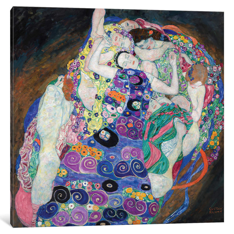 «The Virgin, 1913» par Gustav Klimt - reproduction de cadre photo, Toile tendue, H 26 po x l 26 po x P 1,5 po