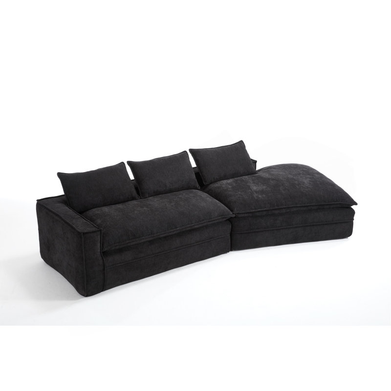 Canapé modulaire Modern, Tissu noir