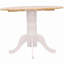 Table de salle à manger ronde naturelle brun et blanc avec abattant