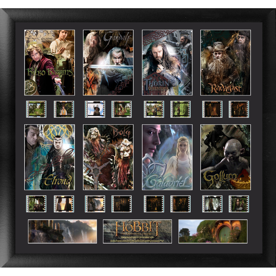 The Hobbit Character Montage FilmCell Presentation Framed Vintage Advertisement Trend Setters