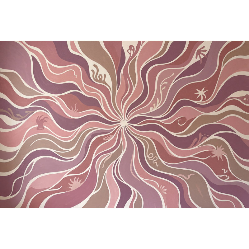 Papier peint moderne rétro Mid-Century, 200"x120", Peel and Stick