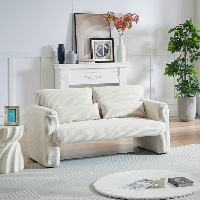 60"Corduroy Fabric Sofa