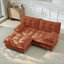 Canapé modulaire modulaire en L 77 po en forme de L avec repose-pieds et siège en chenille à 2 sièges profonds 77 po avec coussin en treillis confortable décoré, pour salon, chambre à coucher et appartement-1363503130