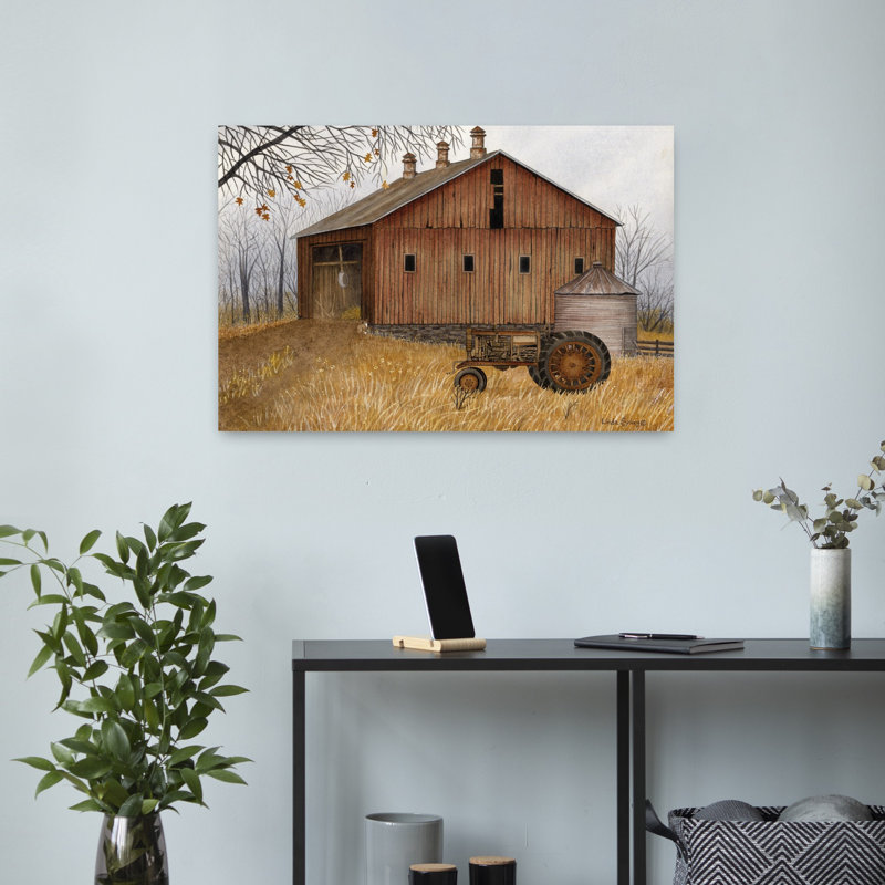 «Grandpa's Tractor Abstract Contemporary Landscape Architecture Art», H 16 po x l 24 po