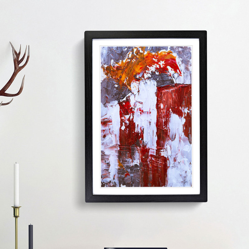 Abstract Art Painting Vol.45 by S.Johnson - Framed Print, 48cm H x 36cm W x 2cm D, Black Framed