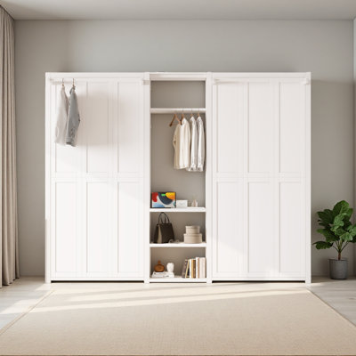 Lit escamotable simple et simple, lit escamotable pliable en métal avec garde-robe, tablettes et prises de courant, conception 2 en 1, peu encombrant