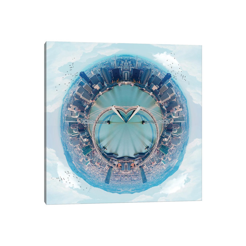 Love San Francisco - Baybridge by Vin Zzep - Wrapped Canvas Print, 30.48cm H x 30.48cm W x 1.91cm D