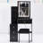 Left Bedside Cabinet Vanity With Comfortable Seat & Touchable Sliding Led Mirror, Variable Brightness And Switching, Black , American Design Small Size Table Adjustable Three Color Options, Cushioned