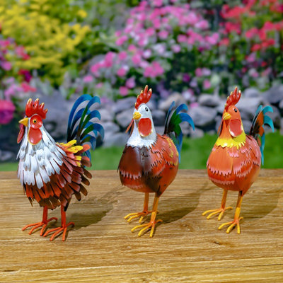 The Foghorn Flock Assorted Metal Rooster Figurines (Set of 6)