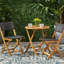 2 + 1 table Hillside Bistro en brun, bois, sièges, plateau de table à lattes, bois pliable et pratique pour l'extérieur - 2 chaises avec 1 table pour rehausser le décor du jardin