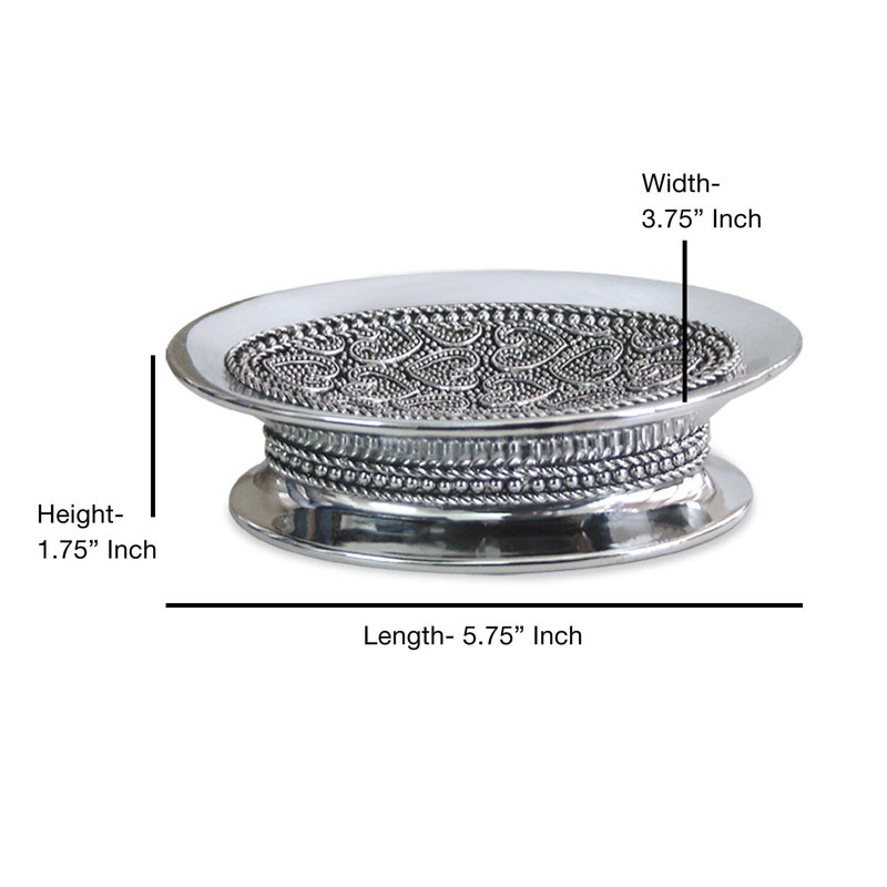 Porte-savon Oneita pour comptoir de salle de bain, douche et cuisine | Résine / chrome