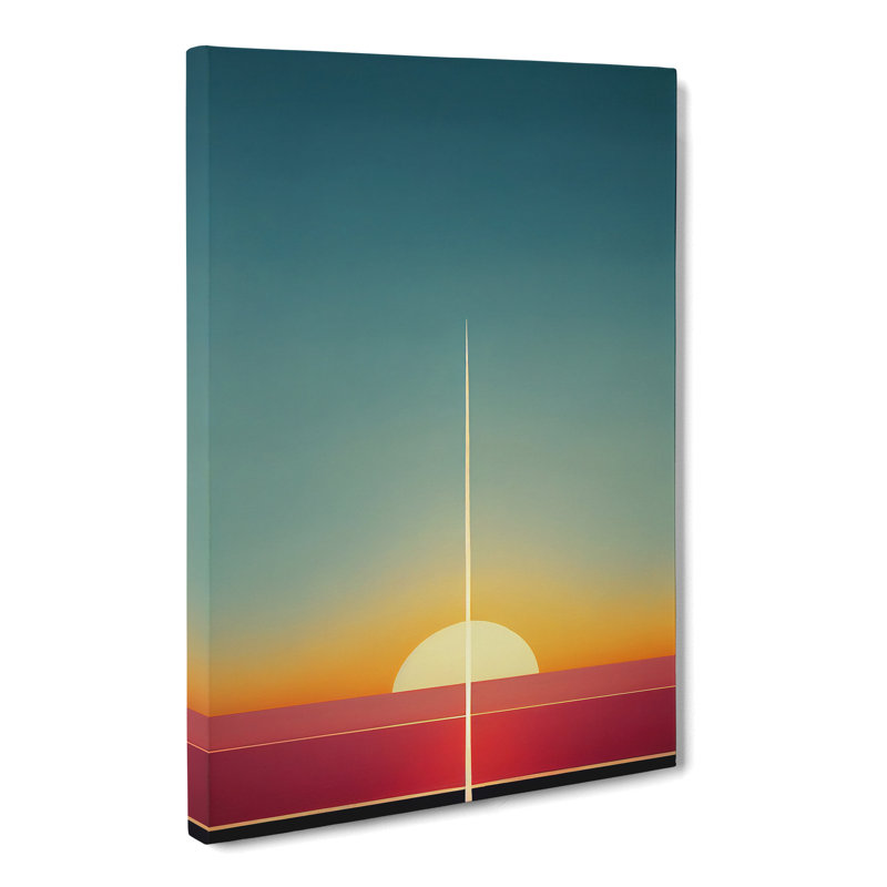 Fansler Japanese Sunset Minimalism - Wrapped Canvas, 50cm H x 35cm W x 3cm D