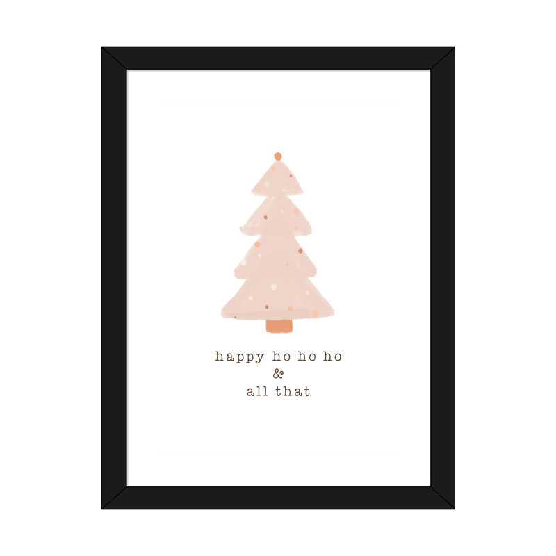 « Happy Ho Ho Ho » par Orara studio, reproduction d’art, H 32 po x l 24 po x P 1 po, Papier encadré noir, Blanc