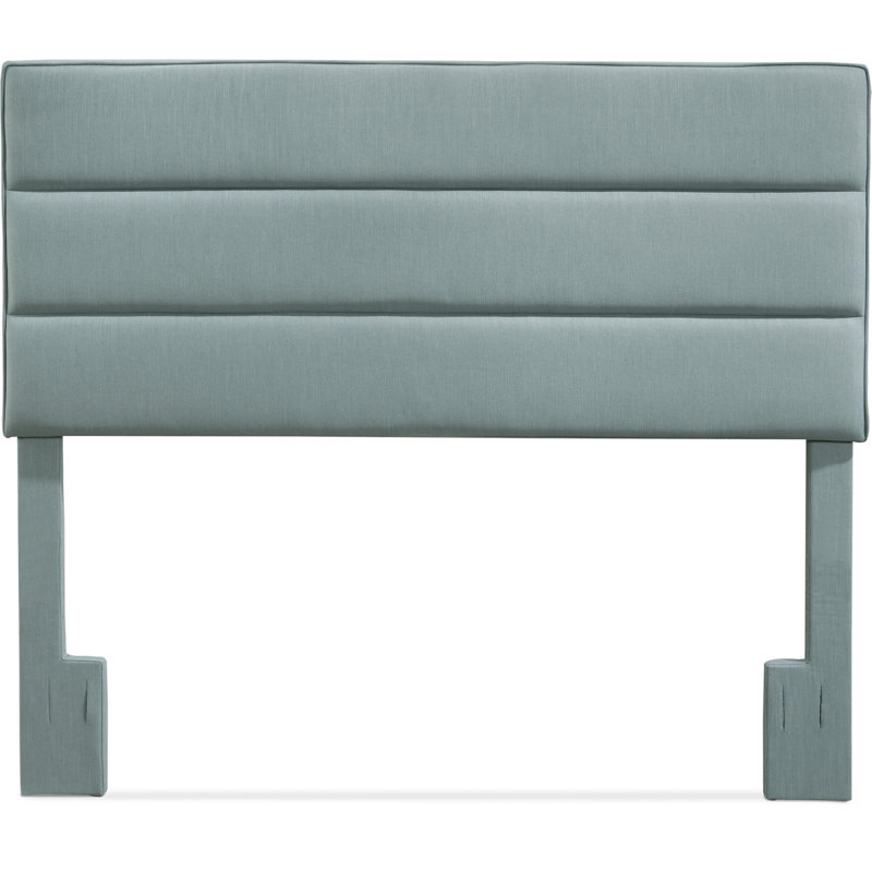 Serta Palisades Modern Tufted Design Upholstered Padded Headboard with Adjustable Height Frame, Queen, Light Blue