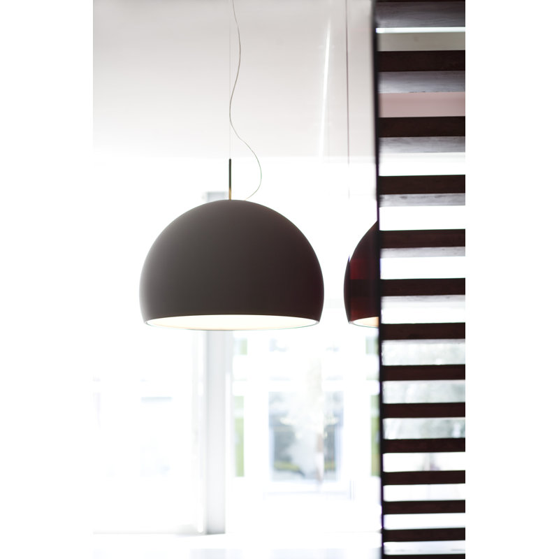 Biluna 3 - Light White Dome Pendant, Matt Black