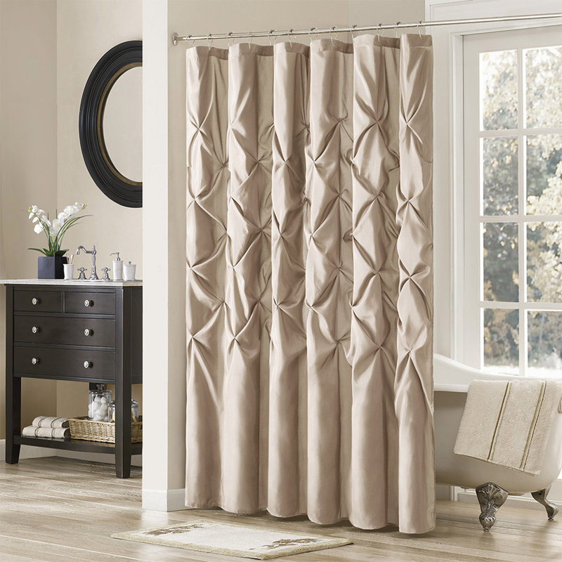 Rideau de douche en mélange de coton, Taupe
