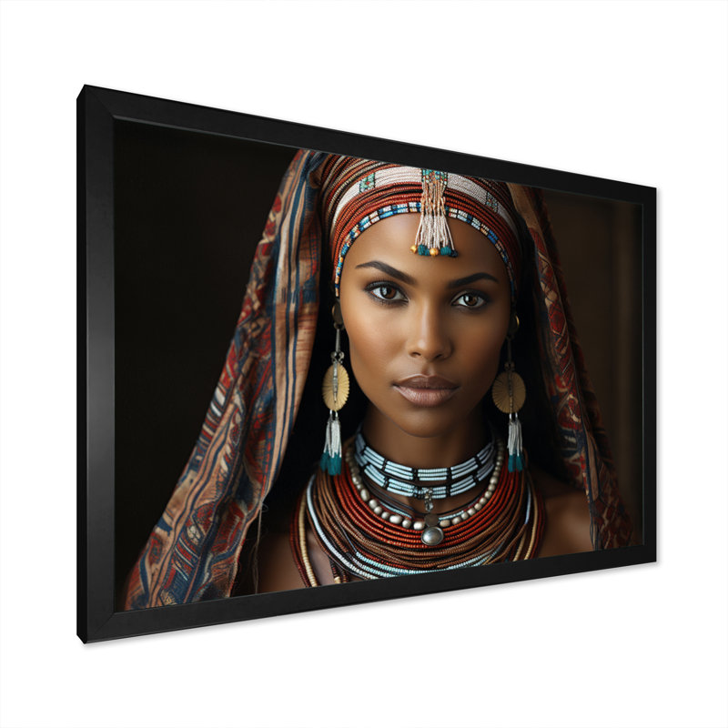 «World Cultures Samburi Beauty II», reproduction sur toile, H 16 po x l 32 po x P 1 po, Cadre photo noir