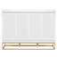 Grand lit escamotable, meuble-lit style Shaker avec pieds en métal, peu encombrant, design moderne, blanc-133257906