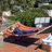 2-Person Quilted Polyester Spreader Bar Hammock - Red Stripe-927410314
