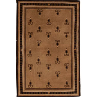 Hand-Knotted High-Quality Beige and Black Area Rug