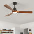Ventilateur de plafond à intensité variable 52 po avec lumières DEL et télécommande 3 couleurs 6 vitesses Karlena