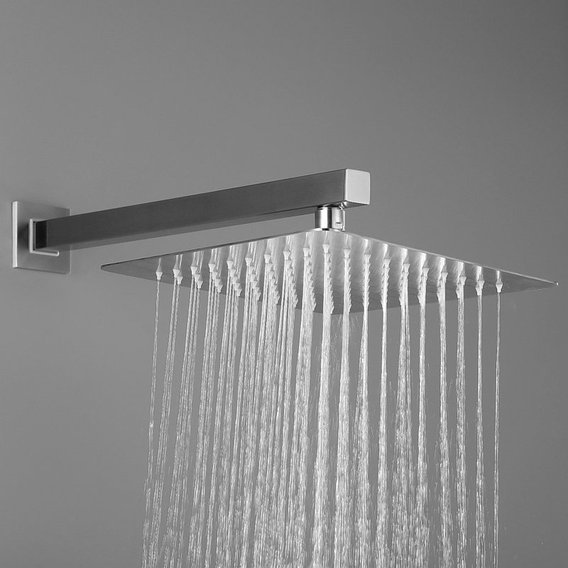 10 Inch Shower Head Bathroom Luxury Rain Mixer Shower Complete Combo Set Wall Mounted, Brushed Nickel