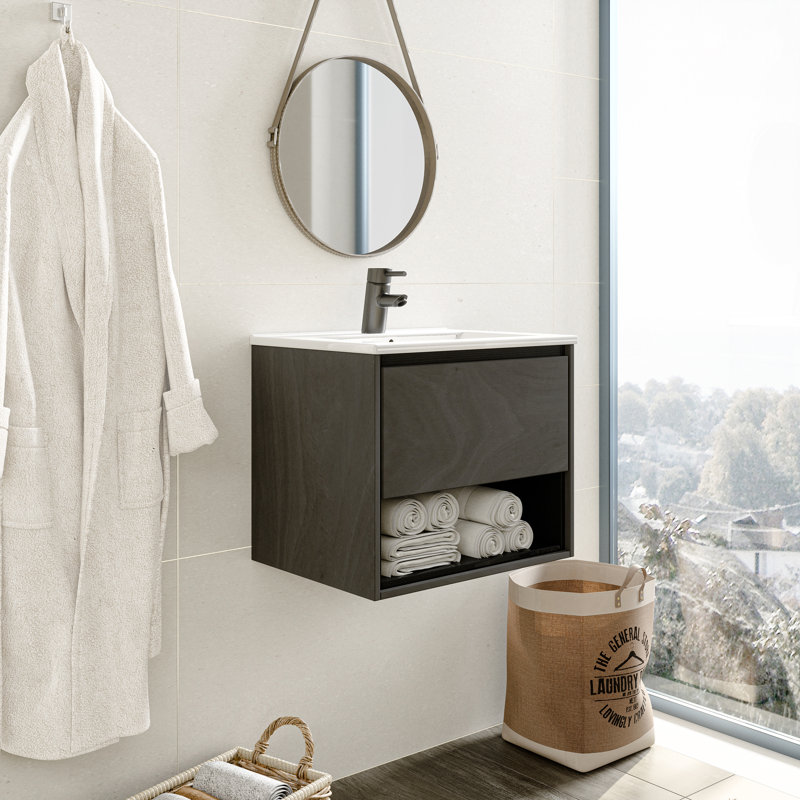 Ensemble de meuble-lavabo simple 24 po, Gris