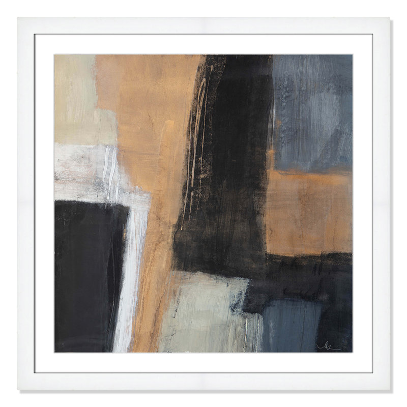 «Metallic Slate I» par Casa Fine Arts, Encadrement cubique blanc, H 33,5 po x l 33,5 po x P 1,25 po