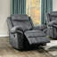 Fauteuil inclinable manuel en velours gris