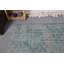 Tapis de 4,7 x 7,6 pi, tapis en laine, tapis tissé à la main vert, tapis rétro, tapis géométriques, tapis turcs