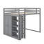 Lit mezzanine double avec tablettes et DEL-809838829
