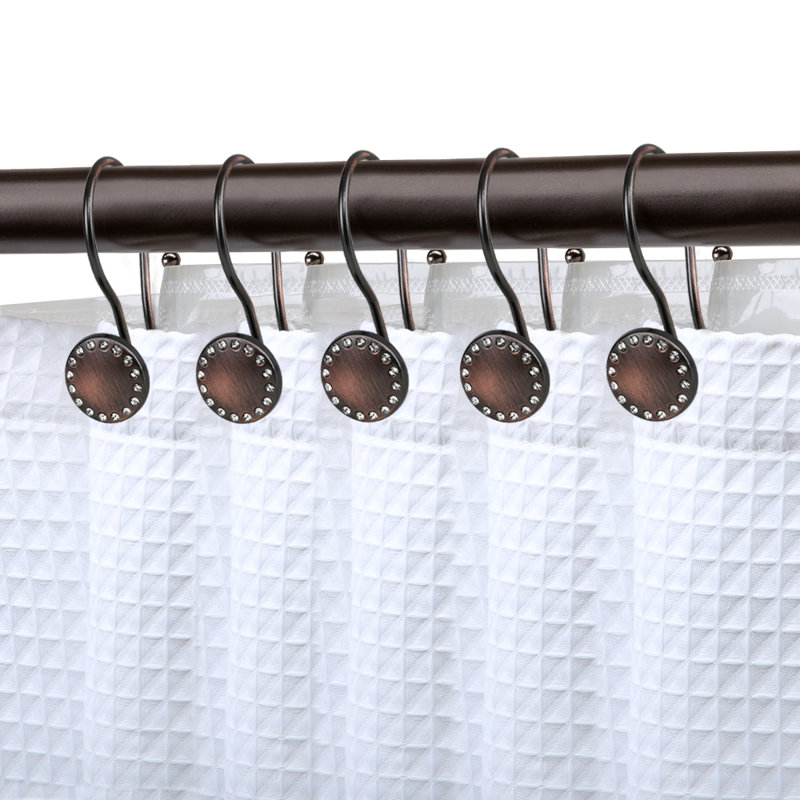 Oil Rubbed Bronze Zinc Double Shower Curtain Hooks
