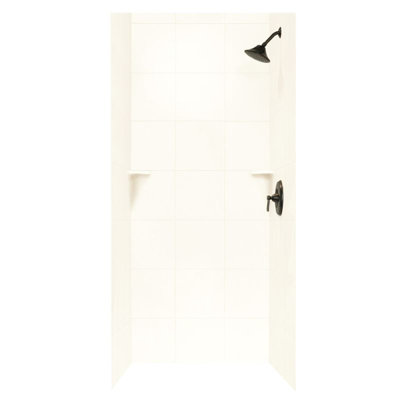 Paroi de douche à trois panneaux 96 "x 36" x 36 "Solid Surface