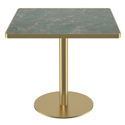 Table carrée bistro moderne tulipe 31,5 pouces avec plateau en faux marbre, facile à assembler, structure en métal robuste