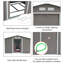 Remise de rangement extérieure de 7 pi x 4 pi Outsunny, remise en métal pour outils de jardin avec trousse de fondation, double porte verrouillable, bouches d'aération et toit incliné, pour cour, patio, pelouse, gris-98192076-98192075