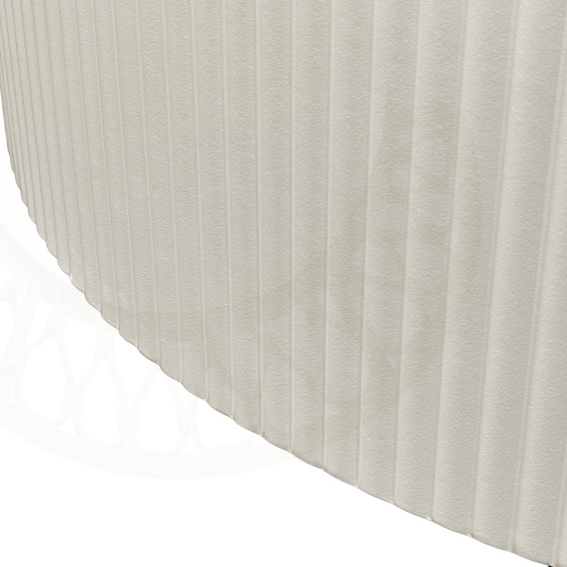 Table basse cylindrique de style rétro avec motif en relief vertical, table basse, table de salon, Blanc