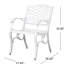 Two Piece Arm Chair With Graceful Scroll Design, Classic Pattern, Legs, Cast Aluminum Construction, Floral Accents, White Hue, 25.92 Width, 22.56 Depth, 35.36 Height, Assembly Needed Of 2 Traditional