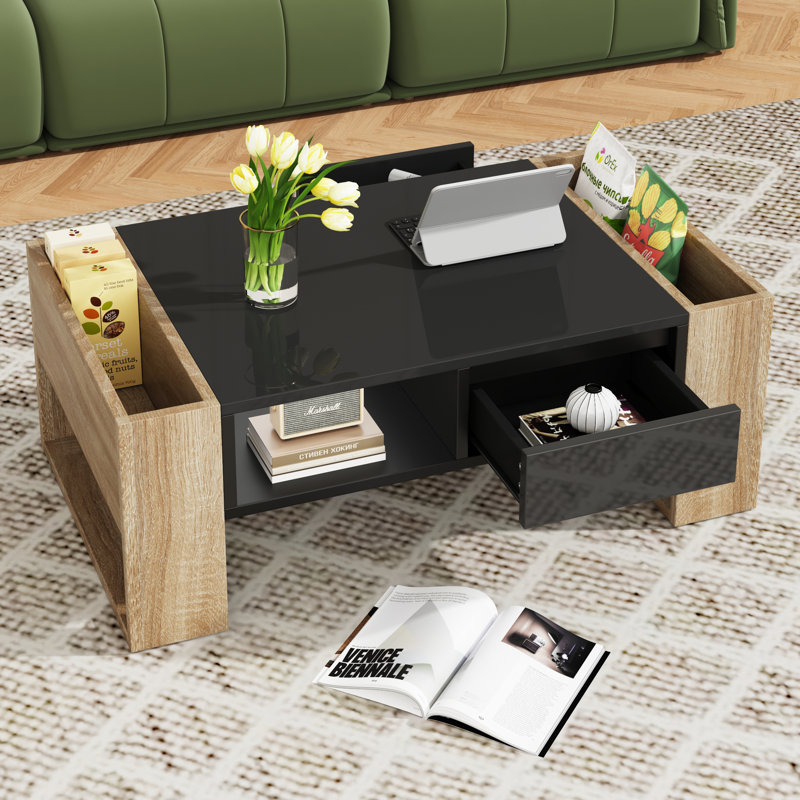 Coffee Table With Storage, Black