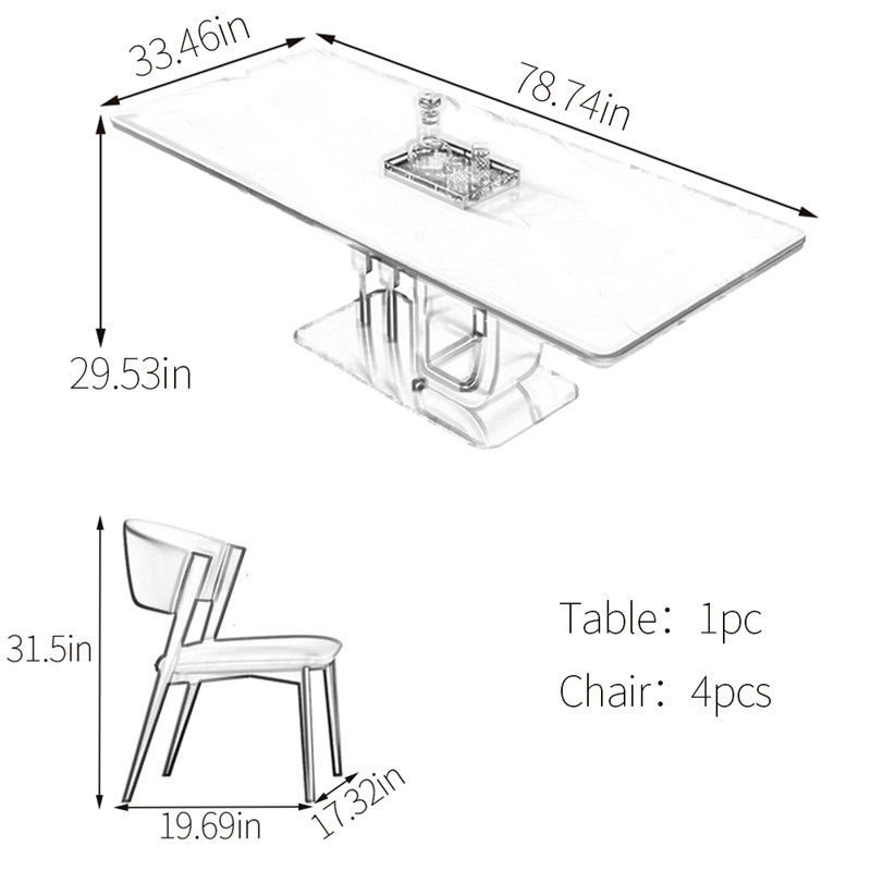 Freels, H 29,53 po x L 78,74 po x l 33,46 po, Blanc