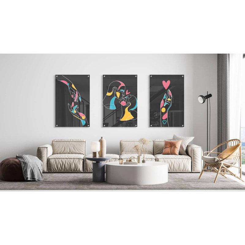 «Love» - ensemble de 3 reproductions sans cadre