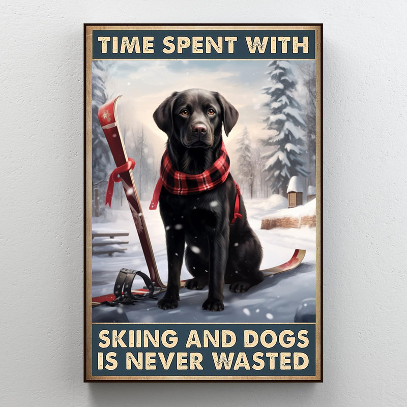 «Time Spent With Skiing and Dogs On», impression, H 36 po x l 24 po x P 1,25 po
