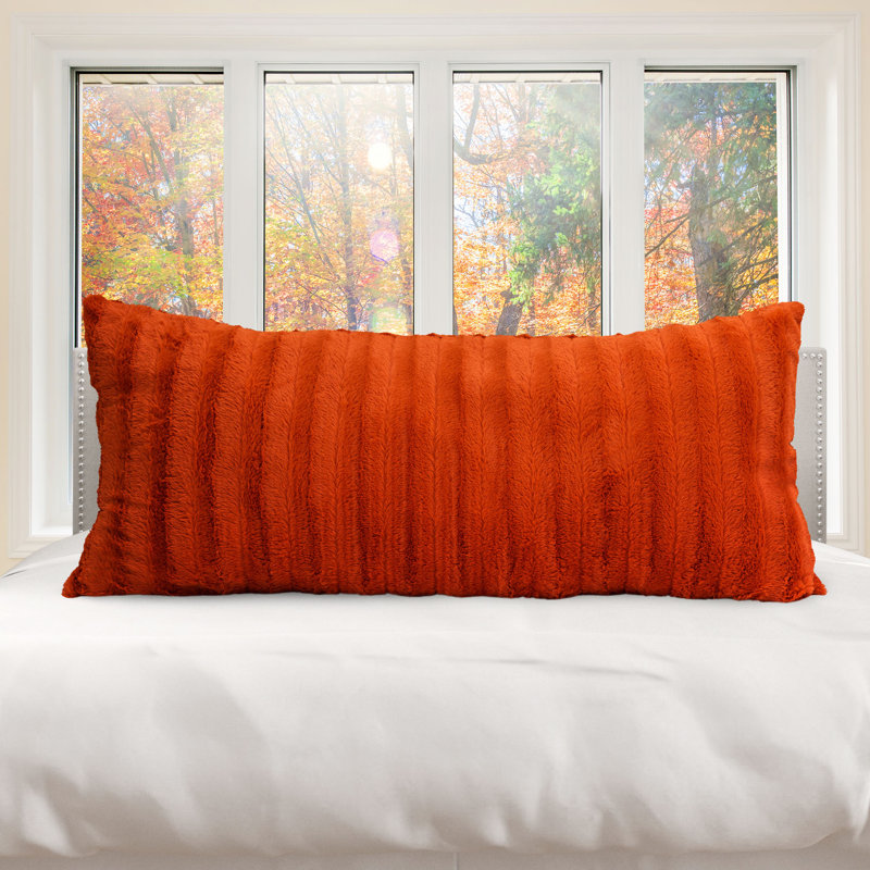  Housse et insert rectangulaires en fausse fourrure, rouille