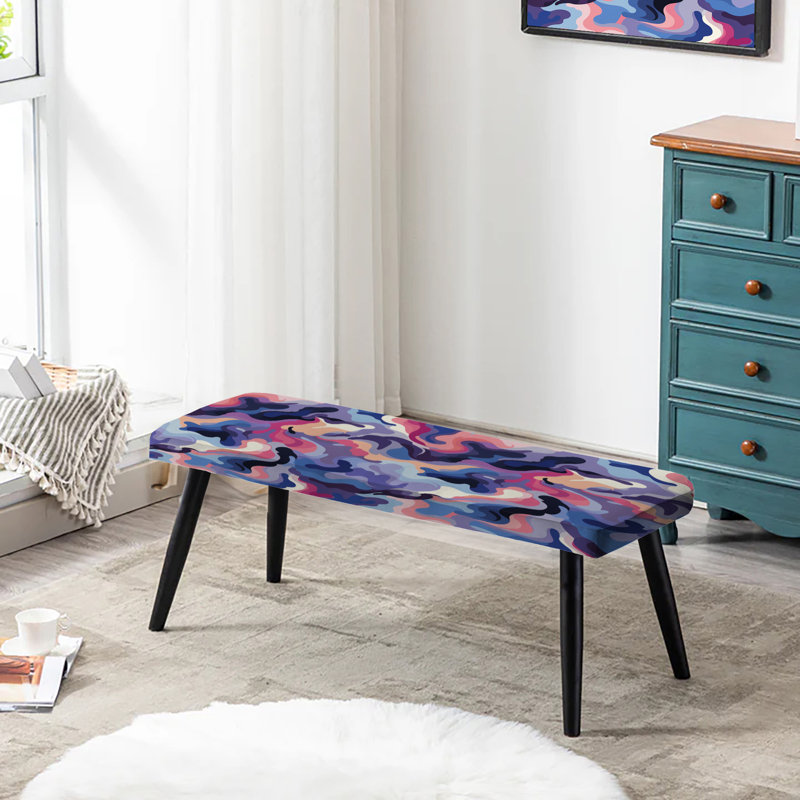 Banc rembourré camouflage mauve et rose Mystic