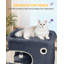 Arbre à chat 79,9 pouces pour chats d'intérieur, poteau à griffes multicouches avec grande plateforme, 2 grottes, 7 poteaux en sisal, pompons, panier à chat, hamac, convient aux chats, gris foncé-489551147-489551145