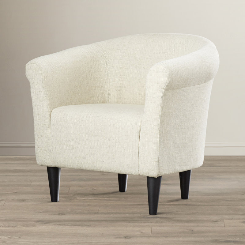 Liam Upholstered Barrel Chair, Notion Creampuff Microfiber/Microsuede