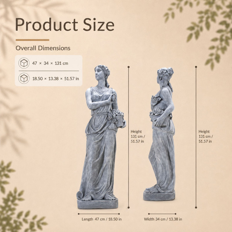 Statue de jardin grecque et romaine H 51,57 po