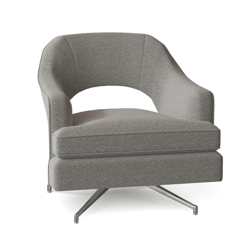 Jamie 32" W Swivel Armchair, Nickel, 8789 Turquoise Polyester