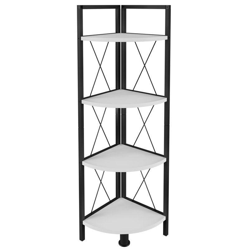 Addley Bookcase, White, (4 Shelves) 123cm H x 34cm W x 34cm D.
