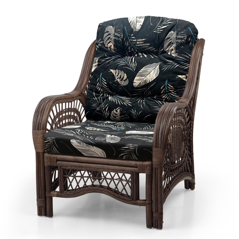 Lillebonne 28 inches Wide Tufted Armchair, Black Leaf