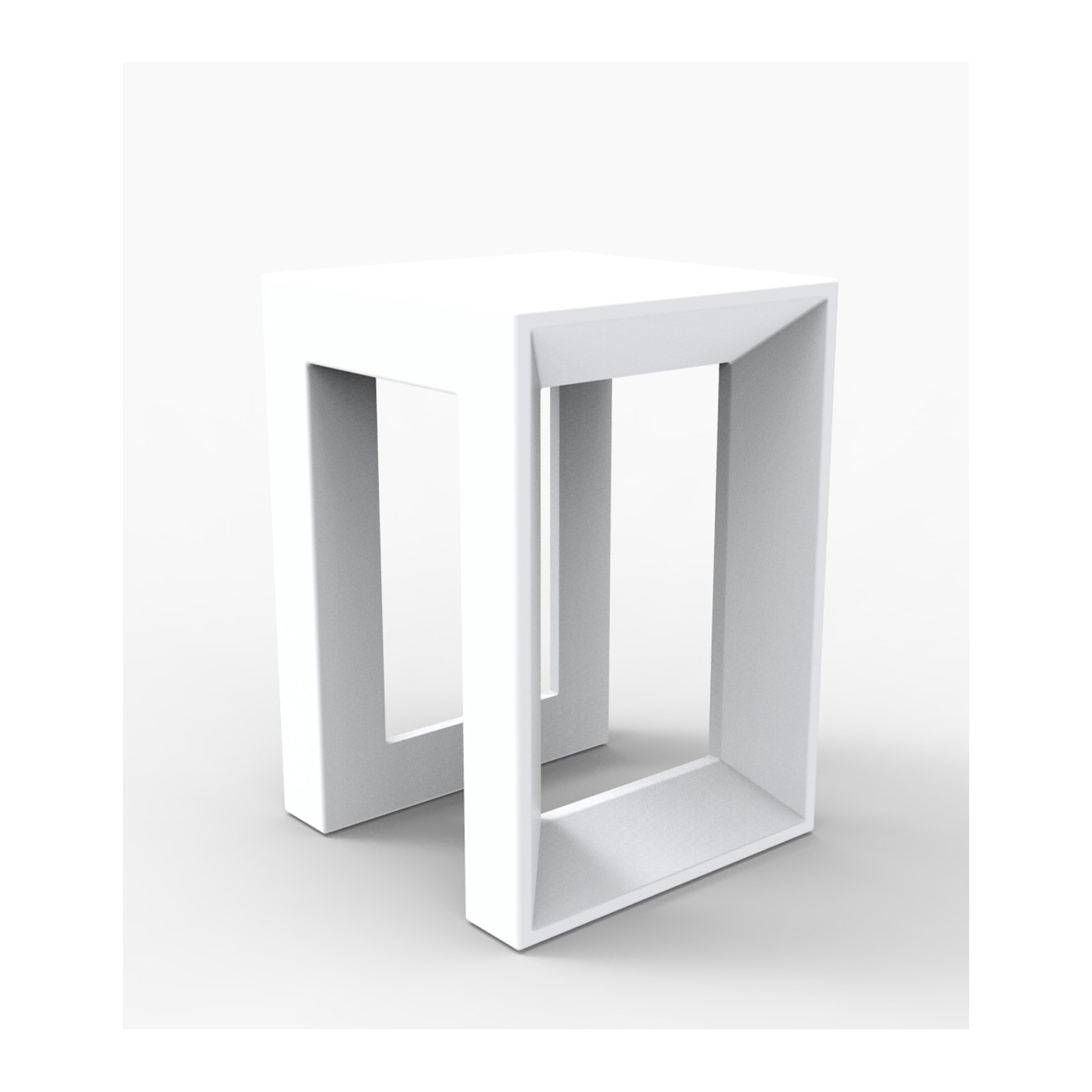 Frame Resin Accent Stool, White